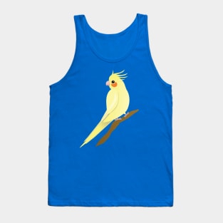 A yellow cockatiel perched on a branch Tank Top